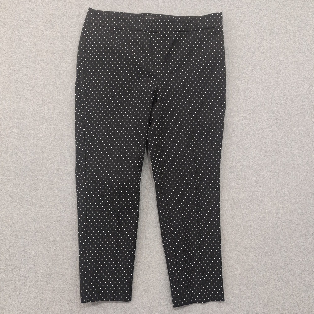 Talbots Chatham Ankle Pants Black White Polka Dot Size 14P‎